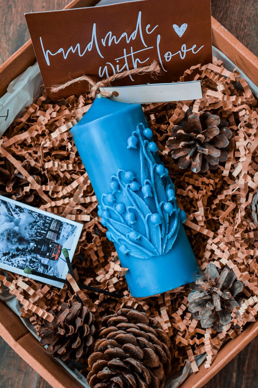 Lumanare, Ers1256, 13x7 cm, Albastru - imagine 6